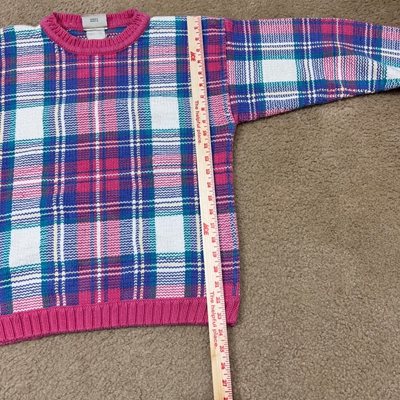 Vintage Multicolor cotton knit grandma sweater - Picture 4 of 5